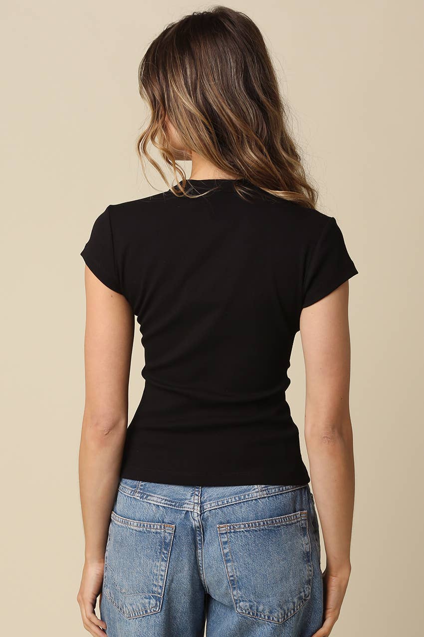 Sculpt Button Front Knit