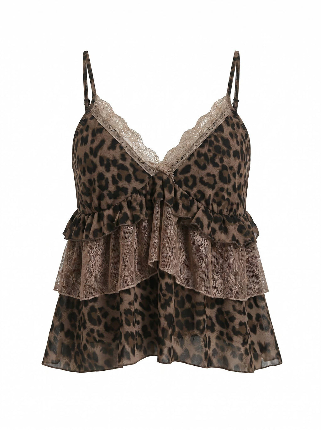 Leopard ruffle top