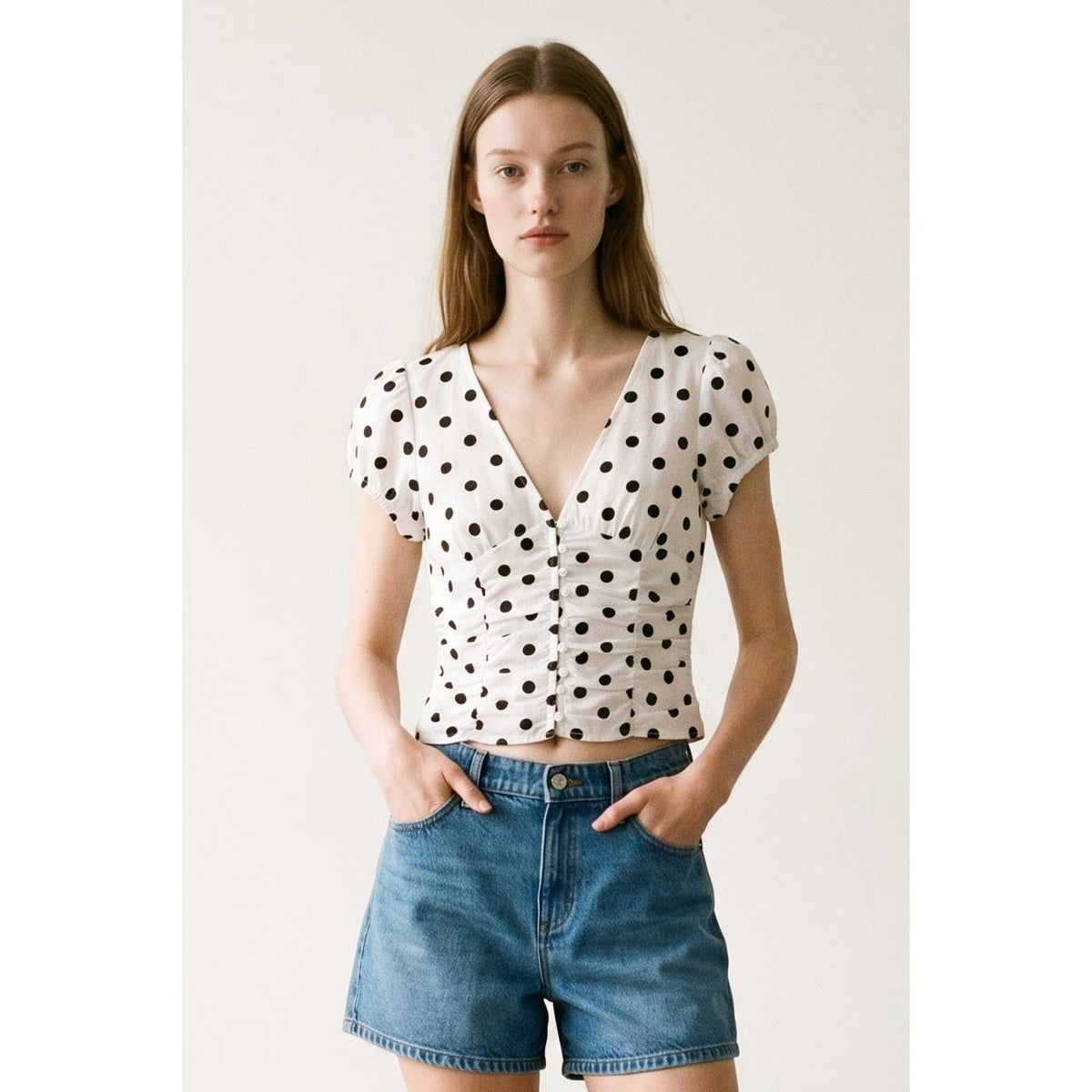 Polka Dot Blouse Top