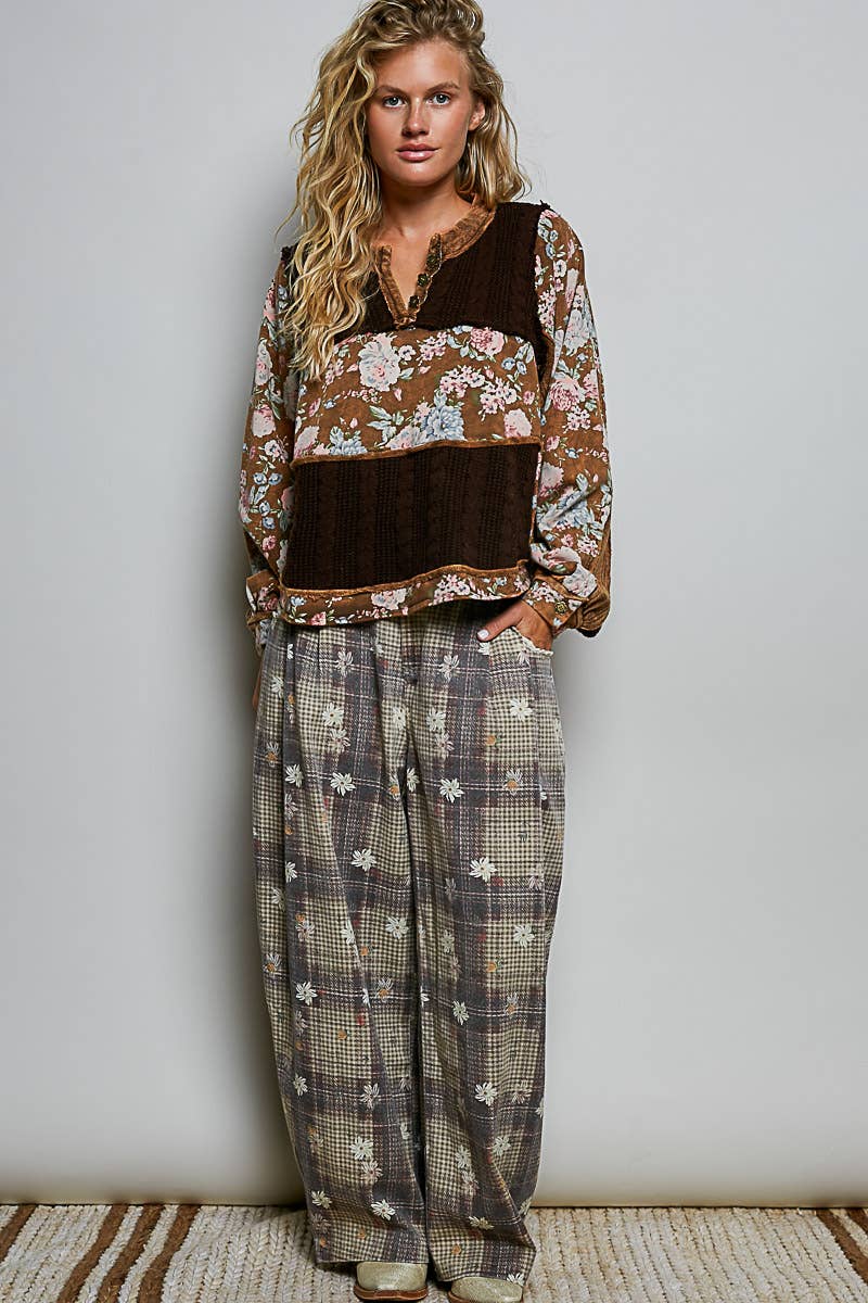 Mocha Patchwork Top