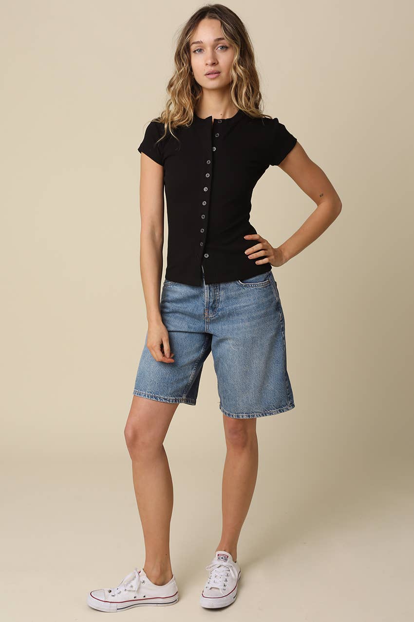 Sculpt Button Front Knit