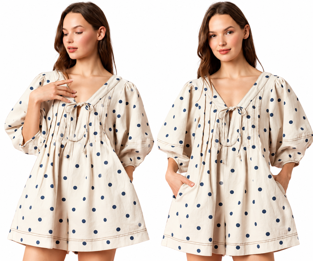 Blueberry dots romper