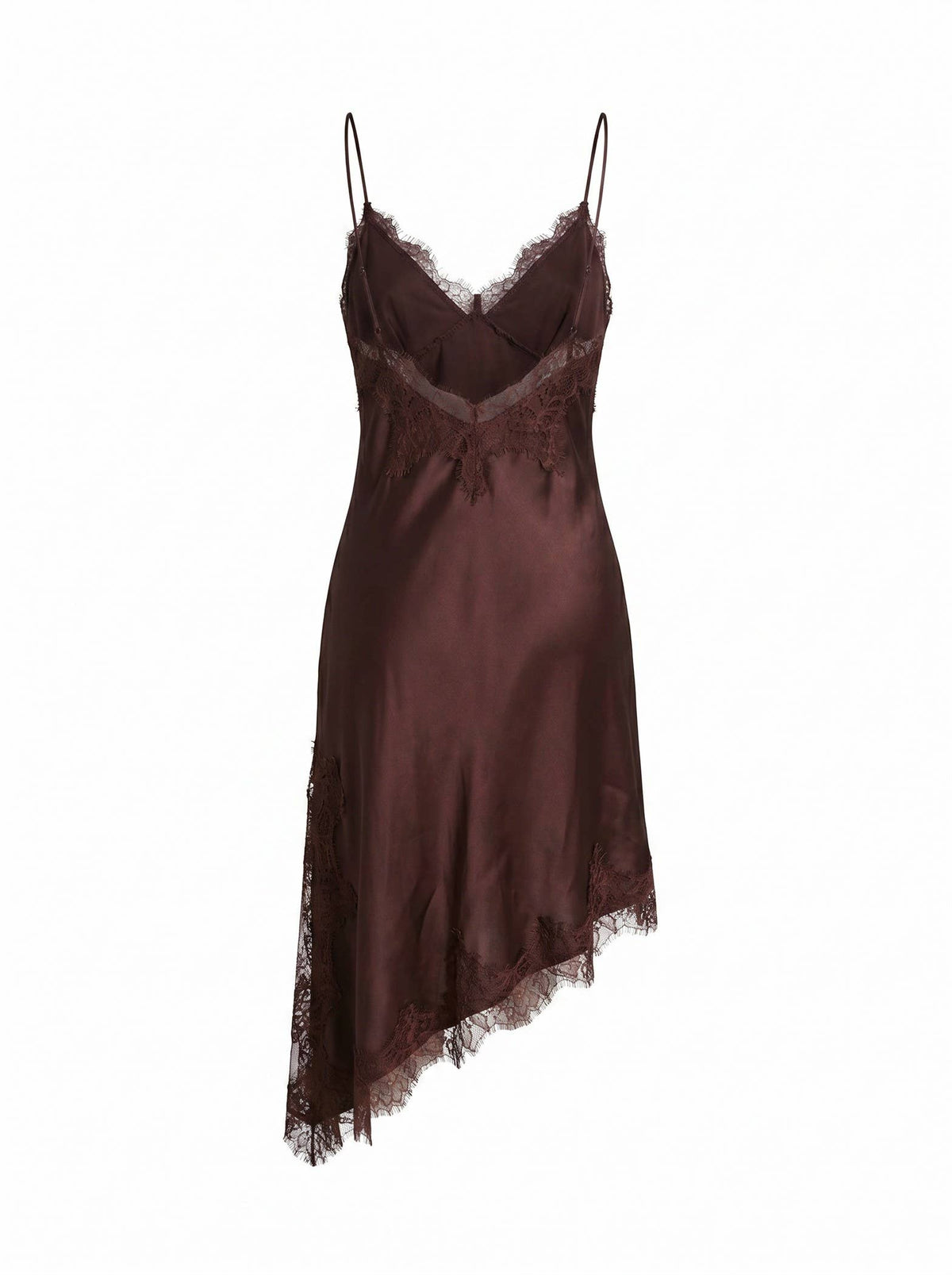 Lace brown slip dress