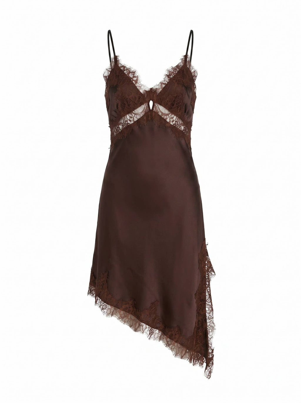 Lace brown slip dress