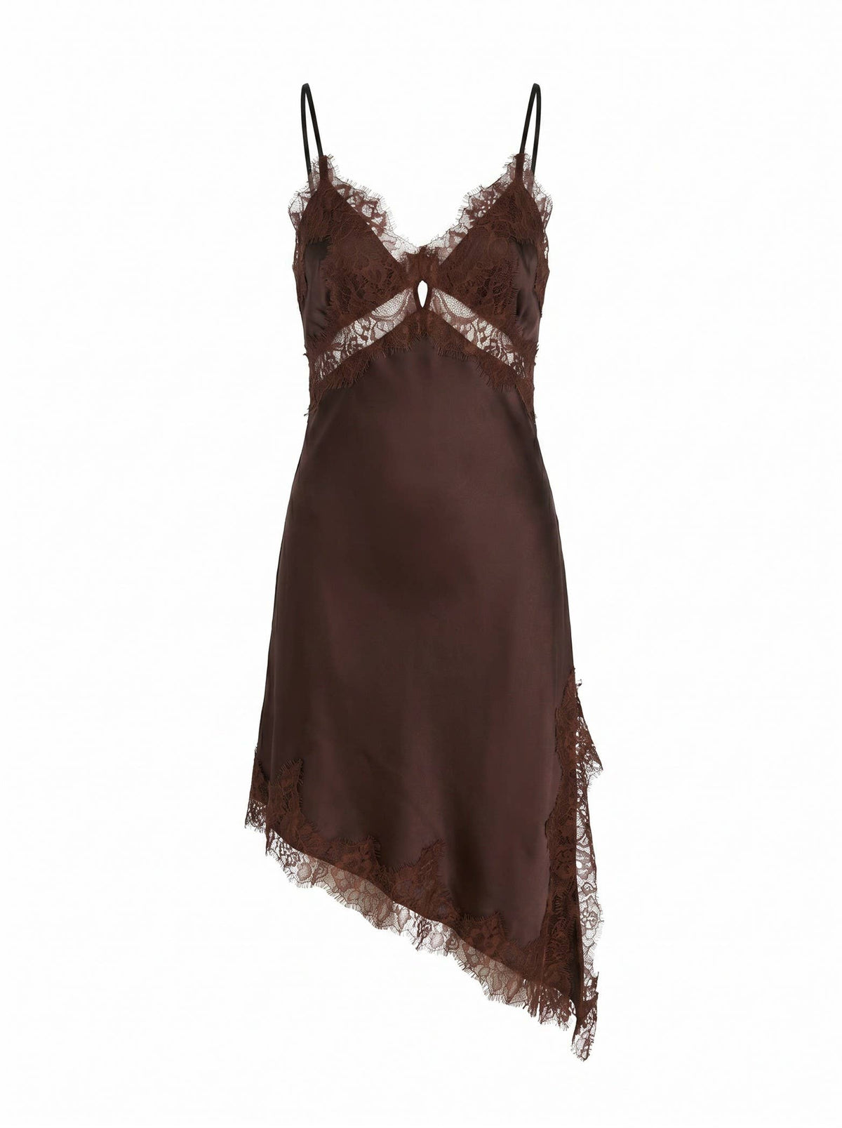 Lace brown slip dress