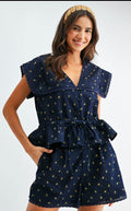 Denim floral set