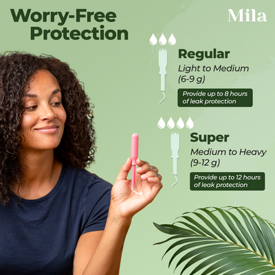 Mila Hygiene: Organic Tampon - Organic Tampons Multipack w/BPA-Free Plastic Applicator - Odor & Chlorine Free Organic Cotton Tampons - 100% Leak Protection, Natural Tampons for Women