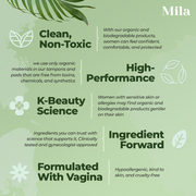 Mila Hygiene: Organic Tampon - Organic Tampons Multipack w/BPA-Free Plastic Applicator - Odor & Chlorine Free Organic Cotton Tampons - 100% Leak Protection, Natural Tampons for Women