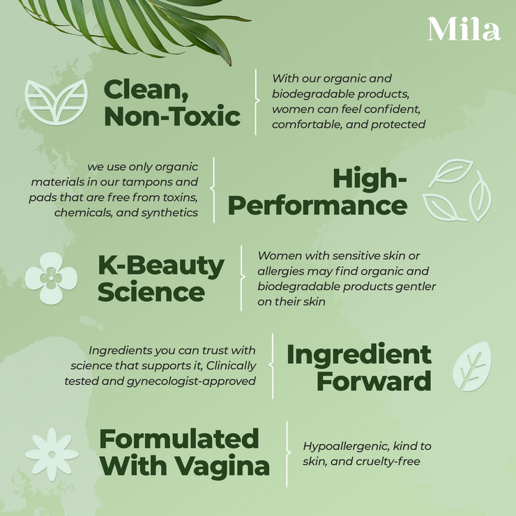 Mila Hygiene: Organic Tampon - Organic Tampons Multipack w/BPA-Free Plastic Applicator - Odor & Chlorine Free Organic Cotton Tampons - 100% Leak Protection, Natural Tampons for Women