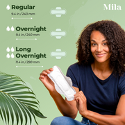 Mila Hygiene: Organic Day Pads - Organic Pads for Women w/ 4-Layer Absorbent Pads Core - Fragrance Free Organic Pads with Wings - Soft Natural Cotton Pads, Sanitary Pads for Women - Day Pads, 16pc