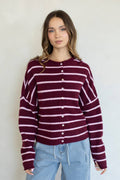 Berry stripped Cardigan