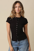 Sculpt Button Front Knit