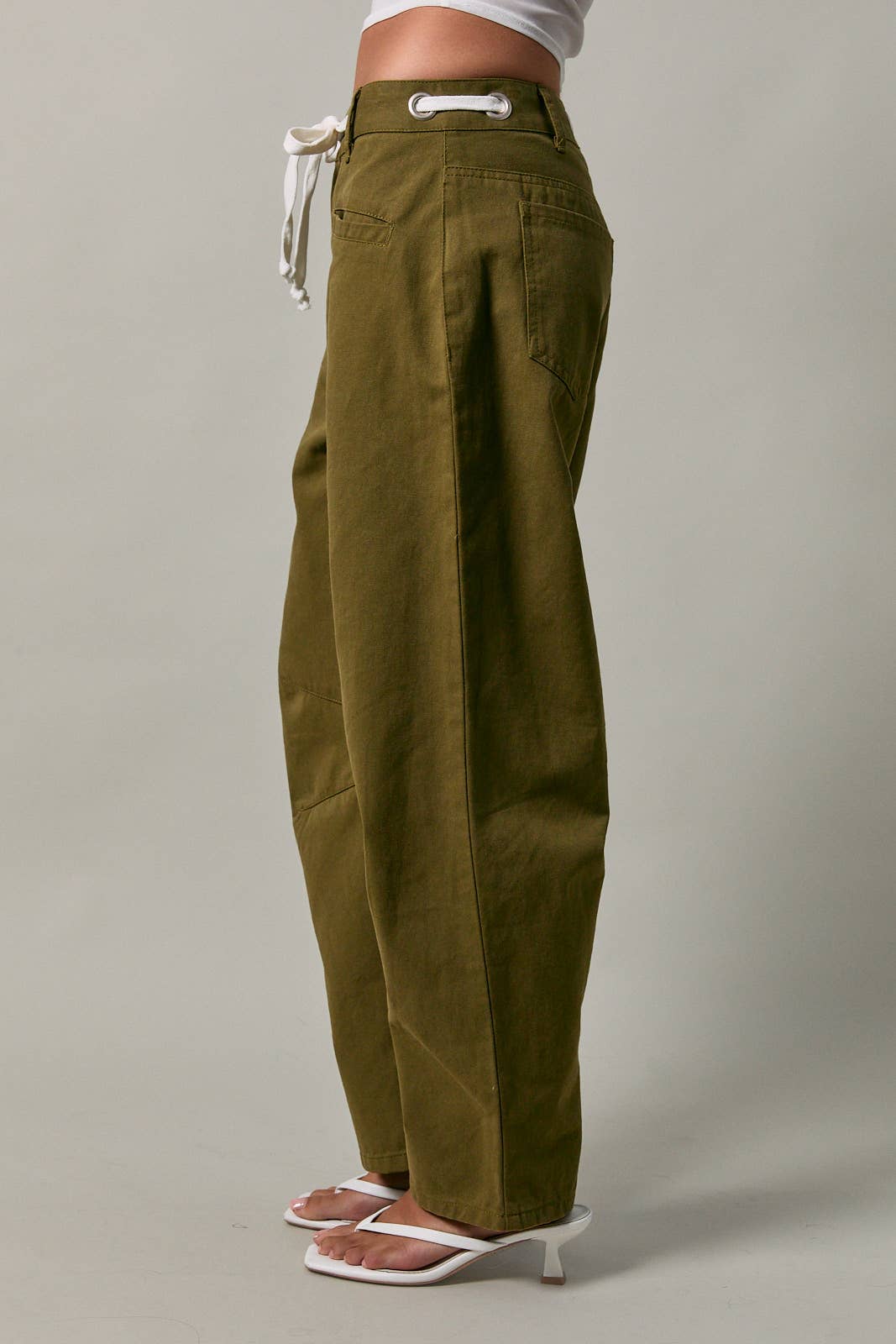 Olive barrel Jean