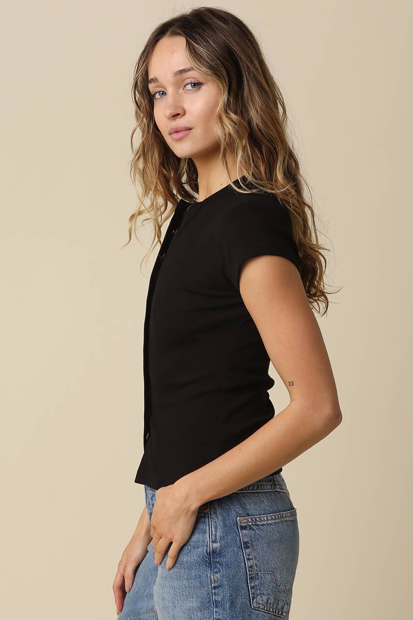 Sculpt Button Front Knit